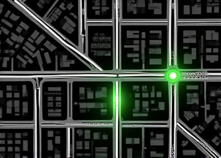 Grayscale minimalist map of 605 Troy Avenue area